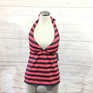 Mossimo size small pink striped halter women’s swimwear